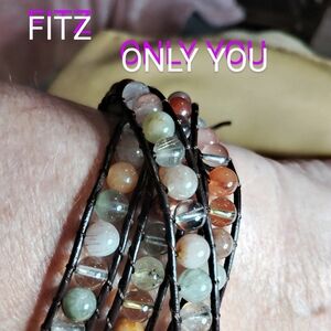 TWEEN'S- MULTICOLORED TOURMALINE, BEADED WRAP BRACELET.          *FITZ ONLY YOU*